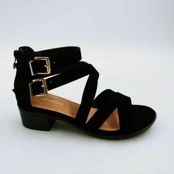 Top Moda Shoes - Top Moda Courtney Strappy Sandals Black 6.5 New